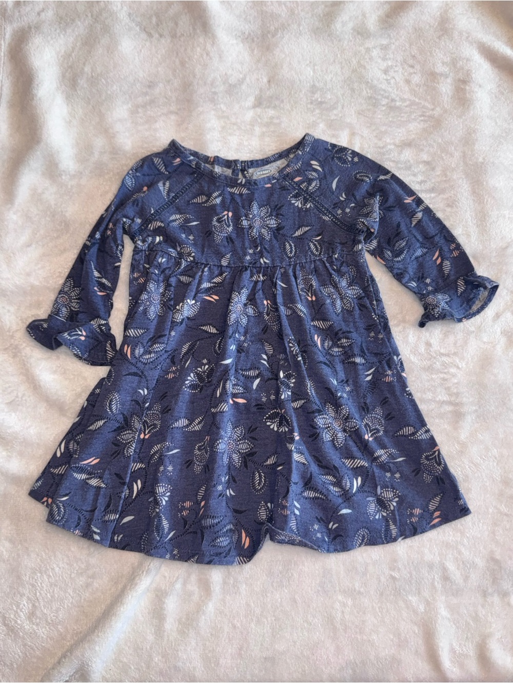 Old Navy Long Sleeved Blue Swing Dress